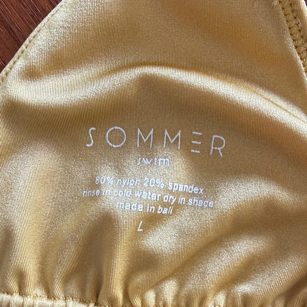 Shimmer Triangle Tie-Side Bikini Set - Gold - Picture 9 of 9